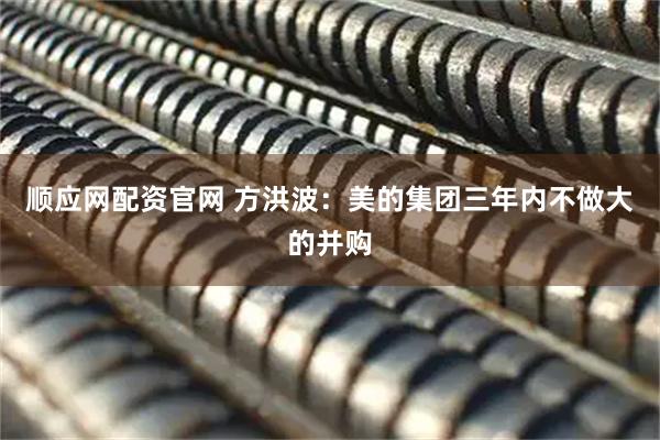 顺应网配资官网 方洪波：美的集团三年内不做大的并购
